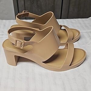 Melissa Women's Tan Block Heel Sandals